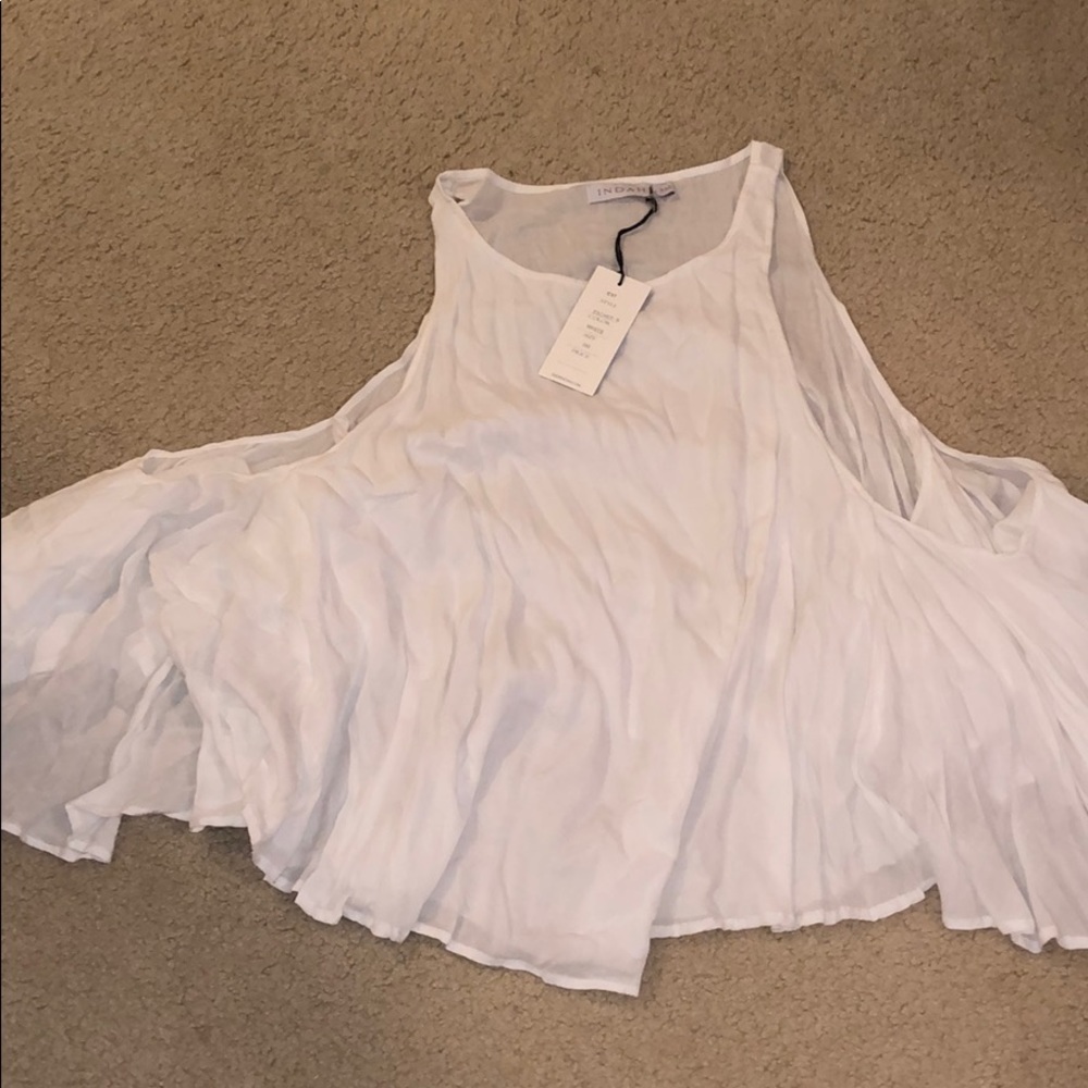 Indah bohemian white flowing shirt. Tags on.